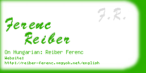 ferenc reiber business card